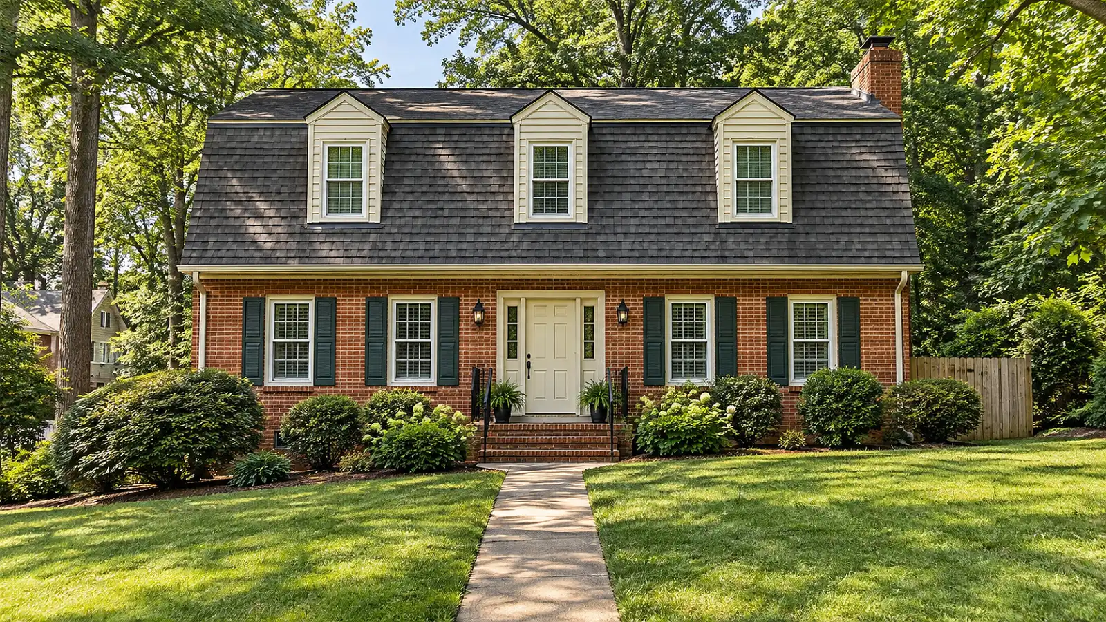 Brick Home With Dormers Pic